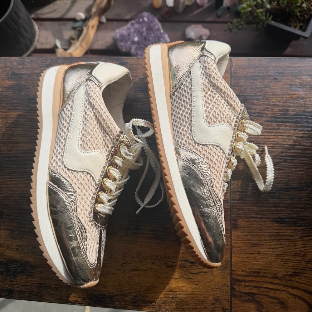 Dolce Vita Gold Woven Sneakers - Picture 4 of 7